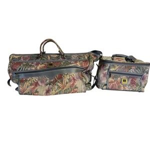 2 Pieces Leisure Luggage Vintage Floral Train Case And Suitcase Tapestry Vintage